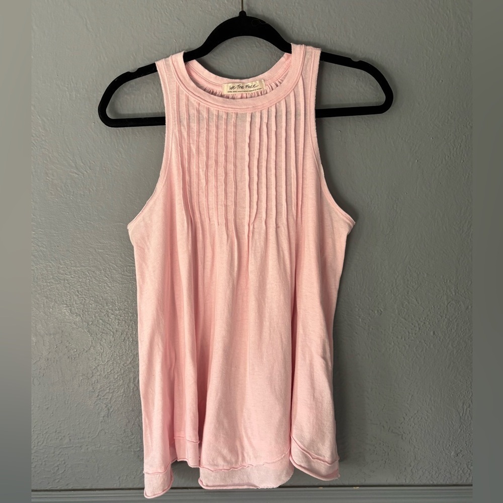 Free People We The Free Go To Town Swing Tank Pink Cotton XS